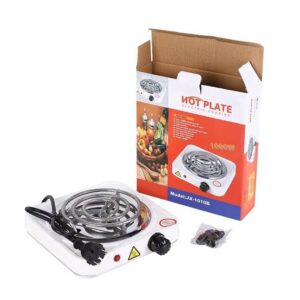 GFT-1010B 1000W Portable Electric Hot Plate - Single Burner Cooktop with Adjustable Thermostat & Non-Stick Coating